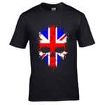 Premium Dripping Skull Union Jack British Flag Novelty Halloween Design Black t-shirt tshirt top