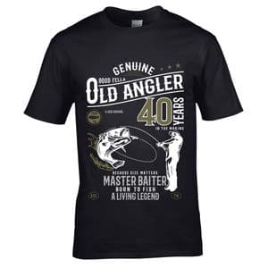 Premium Funny 40 Year Old Angler Fishing Motif For 40th Birthday Anniversary gift Men's T-shirt Top
