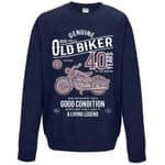 Premium Funny 40 Year Old Biker Classic Motorbike Motif for 40th Birthday Men's Jumper Sweatshirt