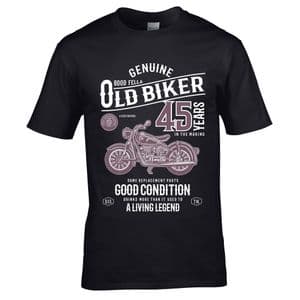 Premium Funny 45 Year Old Biker Classic Motorbike Motif For 45th Birthday Anniversary gift t-shirt