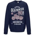 Premium Funny 60 Year Old Biker Classic Motorbike Motif for 60th Birthday Men's Jumper Sweatshirt