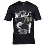 Premium Funny 70 Year Old Angler Fishing Motif For 70th Birthday Anniversary gift Men's T-shirt Top
