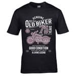 Premium Funny 75 Year Old Biker Classic motorbike Motif For 75th Birthday Anniversary gift t-shirt
