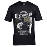Premium Funny 80 Year Old Angler Fishing Motif For 80th Birthday Anniversary gift Men's T-shirt Top