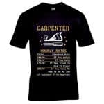 Premium Funny Carpenter Hourly Rate Table Novelty Joker Workwear Motif Birthday Gift T-shirt Top