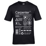 Premium Funny Carpenter Workwear Spoof Package Care Label Info Guide Motif Men's t-shirt top