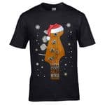 Premium Funny Deck The Halls Santa Hat Rock Heavy Metal BASS Guitar Guitarist Xmas T-shirt Top