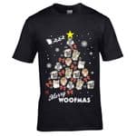 Premium Funny Merry Woofmas Pet Dog Lovers Christmas Tree Motif Dogs Puppy Novelty Xmas T-Shirt Top