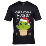 Premium Funny Retro Cute Japanese Kawaii Cartoon Style Cactus with Santa Hat Motif Unisex T-shirt