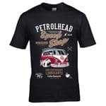 Premium Koolart Petrolhead Speed Shop Motif With Surf Surfing Campervan Car Image Mens T-shirt Top