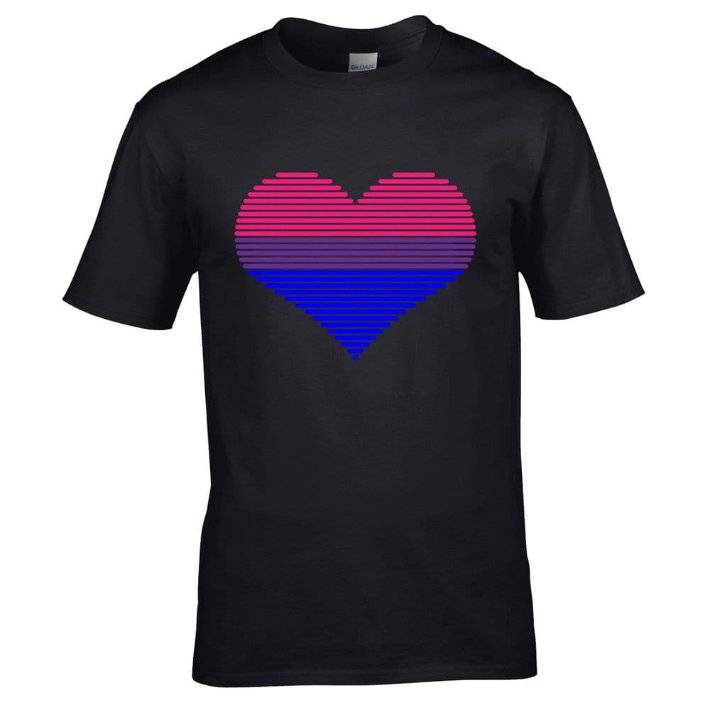 Premium LGBT Heart Design With Bisexual Pride Flag Motif Black t-shirt ...
