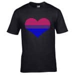 Premium LGBT Heart Design With Bisexual Pride Flag Motif Black t-shirt tshirt top