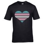 Premium LGBT Heart Design With Transgender Pride Flag Motif Black t-shirt tshirt top