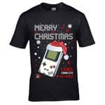 Premium Old School Gamer Christmas Santa Hat Design &  Level Complete Motif gift  t-shirt top