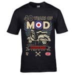 Premium Retro Birthday Anniversary 40 Years Of MOD Target Scooter Rider Old School Mens T-Shirt Top