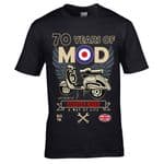Premium Retro Birthday Anniversary 70 Years Of MOD Target Scooter Rider Old School Mens T-Shirt Top