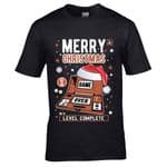 Premium Retro Christmas Santa Hat Handheld Gaming Old School Game & Watch Mens Xmas T-Shirt Top