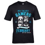 Premium Retro Gamer Gaming Only Best Gamers Born in February Design gift t-shirt