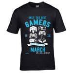 Premium Retro Gamer Gaming Only Best Gamers Born in March Design gift t-shirt