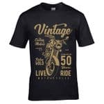 Premium Vintage Biker Established 50 Years Retro Style Classic Motorbike Motif Birthday Gift T-shirt
