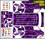 Purple Gothic Skullz themed vinyl SKIN Kit & Stickers To Fit Tamiya Lunchbox R/C Monster Truck