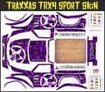 PURPLE Gothic Skullz themed vinyl SKIN Kit & Stickers To Fit Traxxas TRX4 Sport R/C Rock Crawler