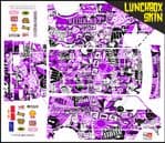 Purple Stickerbomb themed vinyl SKIN Kit & Stickers Fits Tamiya Lunchbox R/C Monster Truck