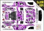 Purple Stickerbomb themed vinyl SKIN Kit To Fit Traxxas Slash 4x4 Short Course Truck