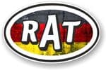 RAT Oval Funny Parody Design With Germany German Flag Motif Vinyl Car sticker decal 120x77mm