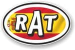 RAT Oval Funny Parody Design With Spain Spanish Flag Motif Vinyl Car sticker decal 120x77mm