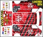 Red Biohazard Response themed vinyl SKIN Kit & Stickers To Fit Tamiya Lunchbox R/C Monster Truck