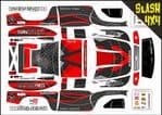 Red Carbon GT themed vinyl SKIN Kit To Fit Traxxas Slash 4x4 Short Course Truck