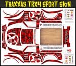 RED Gothic Skullz themed vinyl SKIN Kit & Stickers To Fit Traxxas TRX4 Sport R/C Rock Crawler