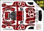Red Gothic Skullz themed vinyl SKIN Kit To Fit Traxxas Slash 4x4 Short Course Truck