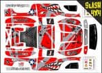 RED Sharks Teeth themed vinyl SKIN Kit To Fit Traxxas Slash 4x4 Short Course Truck