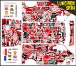 Red Stickerbomb themed vinyl SKIN Kit & Stickers Fits Tamiya Lunchbox R/C Monster Truck