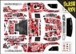 Red Stickerbomb themed vinyl SKIN Kit To Fit Traxxas Slash 4x4 Short Course Truck