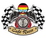 Retro CAFE RACER  Ton Up Club Design With Germany Flag Motif For German Bike External Vinyl Sticker 90x65mm