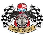 Retro CAFE RACER  Ton Up Club Design With Rising Sun Flag Motif For Japanese Bike External Vinyl Sticker 90x65mm