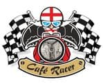 Retro CAFE RACER  Ton Up Club Design With St Georges Cross England Flag Motif For British Bike External Vinyl Sticker 90x65mm