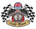 Retro CAFE RACER  Ton Up Club Design With Union Jack Flag Motif For British Bike External Vinyl Car Sticker 90x65mm