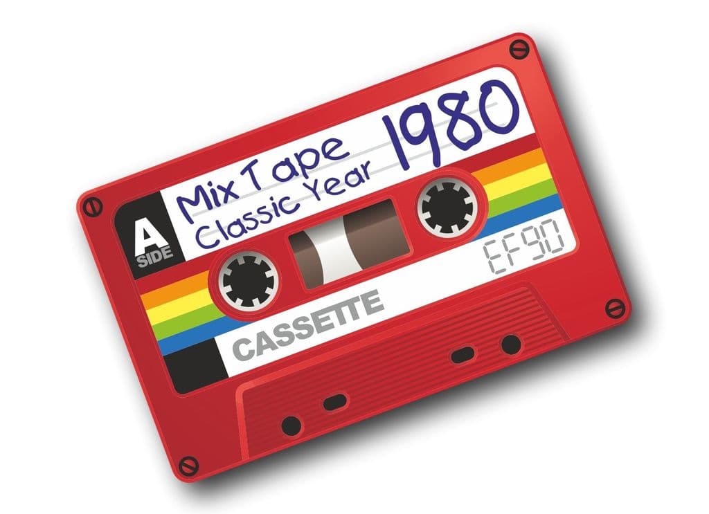 Retro E90 Cassette Tape Mix Tape 1980 Classic Hits Motif External Vinyl