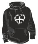 RIPPED METAL HEART Design With Cornwall Cornish County Flag Motif Unisex Hoodie