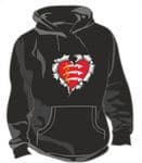 RIPPED METAL HEART Design With Essex County Flag Motif Unisex Hoodie