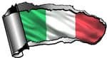 Ripped Open Gash Torn Metal Design With Italy Italian il Tricolore National Flag Motif External Vinyl Car Sticker 140x75mm
