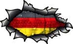 Ripped Torn Carbon Fibre Fiber Design With Germany German Flag Motif Vinyl Car Sticker 150x90mm