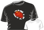 RIPPED TORN METAL Design With China Chinese Flag Motif mens or ladyfit t-shirt