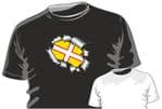 RIPPED TORN METAL Design With Dorset County Flag Motif mens or ladyfit t-shirt