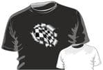 RIPPED TORN METAL Design With Flying Chequered Flag Motif mens or ladyfit t-shirt