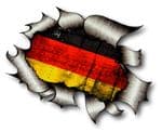 Ripped Torn Metal Design With Germany German Flag GMotif External Vinyl Car Sticker 105x130mm